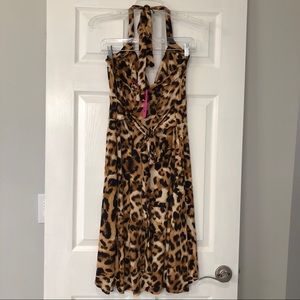 Demi Loon Dresses - Demi Loon Leopard Pin Up Halter Dress Demi Loon Dresses - Demi Loon Leopard Pin Up Halter Dress